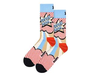 Happy Socks Super Mom Design Novelty Unisex Socks - 6-11 UK - Red
