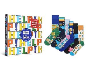 Happy Socks The Beatles 6-Pack Socks Gift Set, Black, 41-46