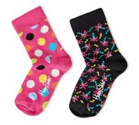 Happy Socks Unisex 2 Pack Big Dot Socks Kids Pink 2-3