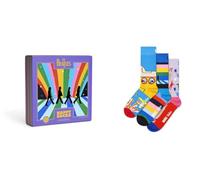 Happy Socks The Beatles Gift Set with 3 Pairs Sustainable Cotton Socks - Fun and Colourful Socks for Music Fans, 3-Pack Beatles FW24, 36-40
