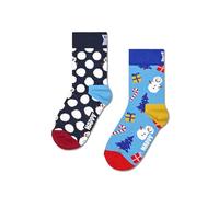 Happy Socks Unisex Kids 2-pack Big Dot, Blue, 7-9 Years UK