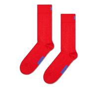 Happy Socks Unisex P001121 Solid Color Crew Collection - Made With Sustainable Organic Cotton 1-Pack, Solid Red 1 Pack, 36-40 UK