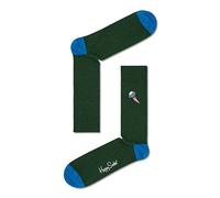 Happy Socks Unisex Ribbed Embroidery Ufo Printed Crew Socks