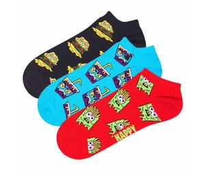 Happy Socks Unisex Sneaker Socks, 3-Pack - Low Socks, Pattern, Color Mix
