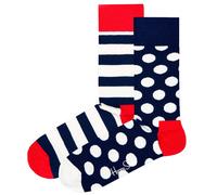Happy Socks Unisex Socks, 2 Pack - Classic Crew, Organic Cotton, Color Mix