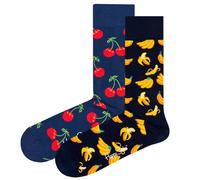 Happy Socks Unisex Socks, 2 Pack - Classic Crew, Organic Cotton, Color Mix