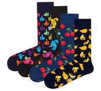 Happy Socks Unisex Socks, 4-Pack - Classic Crew, Organic Cotton, Color Mix