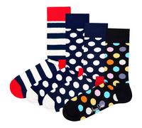 Happy Socks Unisex Socks, 4-Pack - Classic Crew, Organic Cotton, Color Mix