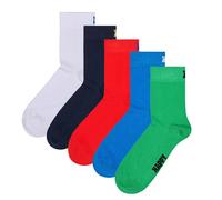 Happy Socks Unisex Socks, 5-Pack - Solid 1/2 Crew Socks, Cotton Blend, One...
