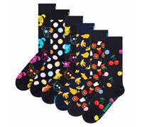 Happy Socks Unisex Socks, 6-Pack - Classic, Pattern, Cotton Blend