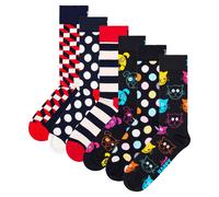 Happy Socks Unisex Socks, 6-Pack - Classic, Pattern, Cotton Blend