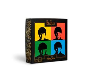Happy Socks Unisex The Beatles Collection 4-Pack Gift Box Set, Black-yellow-white-red-green-blue, 9-13 UK, (XBEA09-0200)