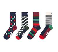 Happy Socks Unisex's 4-Pack Big Dot Socks, Blue, M-L