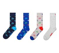 Happy Socks Unisex's 4-Pack Bike Socks, Blue, M-L