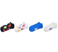 Happy Socks Unisex's 4-Pack Ice Cream Low Socks, White, M-L