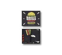 Happy Socks Women's 2-Pack Blast Off Burger Socks Gift Set, Black, 36-40