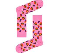 HAPPY SOCKS Women's Pink Hamburger Combed Cotton Crew Sock Size 5.5-9.5 NWT