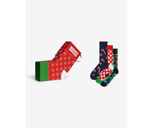 Happy Socks X-Mas Stocking Socks navy blue red black (3 pairs) - 36-40