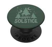 Happy Solstice Yuletide Season Christmas Tree Winter Holiday PopSockets Adhesive PopGrip