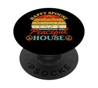 Happy Spouse Peaceful House Marriage Anniversary Retro PopSockets Adhesive PopGrip