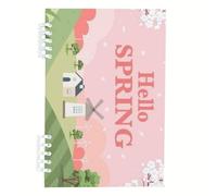 Happy Spring Day Notebook, Cheerful Spring Notebooks, Lined Paper A5 Spiral Notebook 120Pages/60Sheets, A5 Exercise Book for Man, Exercise Book for Note Taking, Revision Supplies Women Man