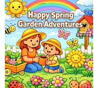 Happy Spring Garden Adventures: A Fun and Easy Coloring Book for Kids Ages 3-8