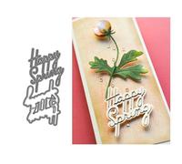 Happy Spring Metal Cutting Die for Scrapbooking, Die Cuts for Card Making, Metal Stencils Scrapbooking DIY Tool, Cut Stencils for DIY Scrapbook Photo Album Decor