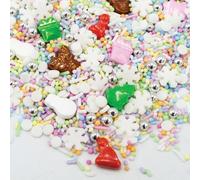 Happy Sprinkles Christmas Dream Party Mix 90g - Multi-coloured Edible Cake Decorations with shaped presents, reindeers, snowman, snowflakes, santa hats and trees - Kids Cake Toppers & Cupcake HS0770