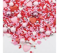 Happy Sprinkles - Love! 90g Mix, birthday, heart, pink, red, silver, cake decorations, edible - HS0769