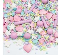 Happy Sprinkles Party Mix 90g - Pastel Sprinkle & Edible Cake Decorations - Star Cake Decoration, Heart Cupcake Sprinkles - Fun Toppers for Birthday Cake & Dessert Decorating - HS0766