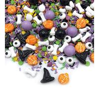 Happy Sprinkles So Spooky Hallwoeen Mix 90g - Green, purple, orange and black Edible Cake Decorations with - Kids Cake Toppers & Cupcake Sprinkles - HS0777