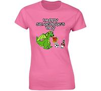 Happy St Georges Day Ladies T-Shirt England Warriors Dragon Unisex Gift Womens Tshirt Printed Design Azalea - Large