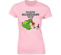 Happy St Georges Day Ladies T-Shirt England Warriors Dragon Unisex Gift Womens Tshirt Printed Design Light Pink - Large