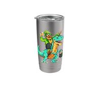 Happy St Pat T Rex Saint Patrick's Day Leprechaun Dinosaur Stainless Steel Insulated Tumbler