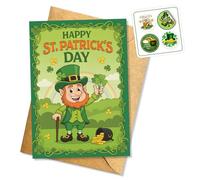 Happy St Patrick’s Day Funny and Cheerful St Patrick’s Day Card Leprechaun Clover Classic Irish Design for Friend or Loved One Heartfelt Message Irish Holiday Gift Single 5.3'' x 8'' Folded with
