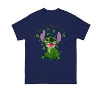 Happy St. Patrick’s Day Stitch T-Shirt, Boys Girls Funny Stitch Cartoon Irish Shamrock St. Paddy’s Day Costume Gift Unisex Kids Adults Tee Top (Navy, 9 Years)
