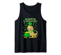 Happy St. Patrick's Day Bearded Dragon Shamrocks Coins Lover Tank Top