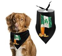 Happy St Patricks Day Beer Coins Printed Dog Bandanas Novelty Pets Triangle Scarf Puppies Handkerchief for Small Medium Large Dogs Cats Rabbits