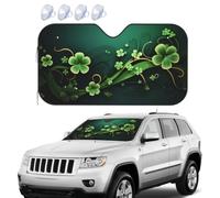 Happy St Patrick's Day Car Windshield Sun Shade,Foldable Front Window Sun Visor Protector Uv Reflective Windshield Sunshade Covers Universal Car Accessories 55x30 Inch