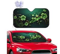 Happy St Patrick's Day Car Windshield Sun Shade,Foldable Front Window Sun Visor Protector Uv Reflective Windshield Sunshade Covers Universal Car Accessories 55x29.9 Inch