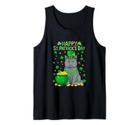 Happy St. Patrick's Day Chartreux Shamocks Owner Irish Tank Top