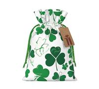 Happy St Patrick'S Day Christmas Drawstring Gift Bag Santa Sack With Cards