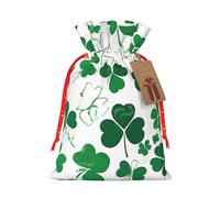 Happy St Patrick'S Day Christmas Drawstring Gift Bag Santa Sack With Cards
