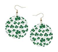 Happy St Patrick'S Day Elegant Leather Round Earrings-Fashionable And Unique Accessories For Everyday Wear