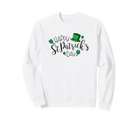 Happy St. Patrick's Day Four Leaf Clovers Green Top Hat Cute Sweatshirt