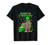 Happy St. Patrick's Day Hippo Shamrocks Coins Lover Kids T-Shirt