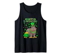 Happy St. Patrick's Day Hippo Shamrocks Coins Lover Kids Tank Top