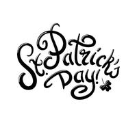 Happy st Patrick's Day Leprechaun Cartoon Four Leaf Clover Good Luck Magic Fine Carving Stickers 49.4x66cm Can Modify and add Information Black