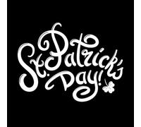 Happy st Patrick's Day Leprechaun Cartoon Four Leaf Clover Good Luck Magic Fine Carving Stickers 49.4x66cm Car Body Decoration White