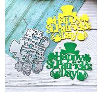 Happy St. Patrick's Day Metal Die Cuts, Cutting Dies for Card Making Clearance, Embossing Dies for Scrapbooking, DIY Album Paper Cards Decoration
